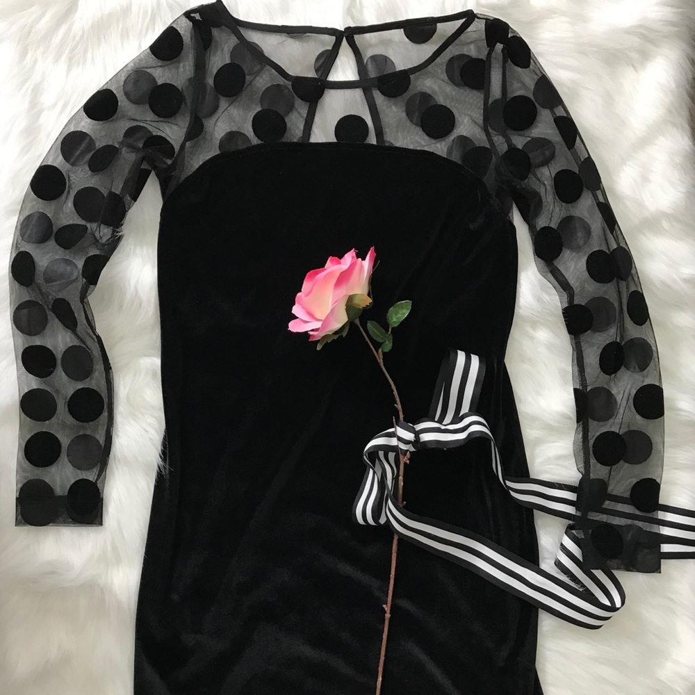 NWT BCBG Generation - Black Polkadot Dress